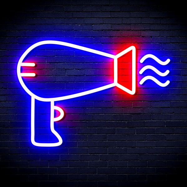 ADVPRO Hair Dryer Ultra-Bright LED Neon Sign fnu0280 - Blue & Red