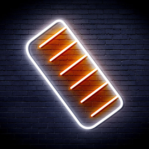ADVPRO Comb Ultra-Bright LED Neon Sign fnu0281 - White & Orange