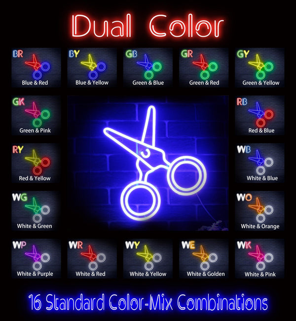 ADVPRO Scissors Ultra-Bright LED Neon Sign fnu0282 - Dual-Color