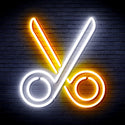 ADVPRO Scissors Ultra-Bright LED Neon Sign fnu0285 - White & Golden Yellow