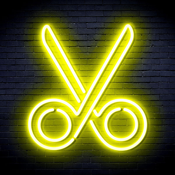 ADVPRO Scissors Ultra-Bright LED Neon Sign fnu0285 - Yellow