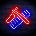 ADVPRO Shavers and Comb Ultra-Bright LED Neon Sign fnu0286 - Blue & Red