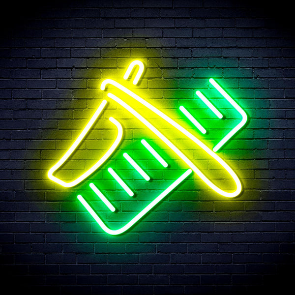 ADVPRO Shavers and Comb Ultra-Bright LED Neon Sign fnu0286 - Green & Yellow