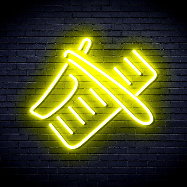 ADVPRO Shavers and Comb Ultra-Bright LED Neon Sign fnu0286 - Yellow