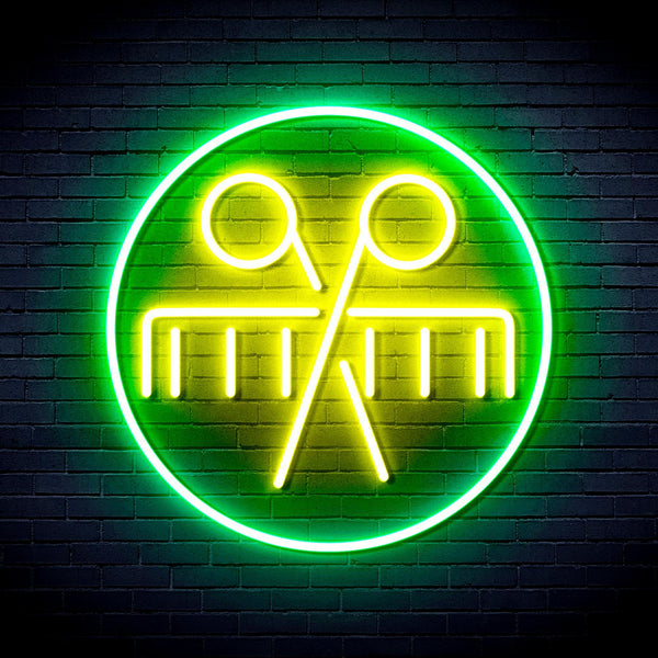 ADVPRO Scissors and Comb Ultra-Bright LED Neon Sign fnu0289 - Green & Yellow