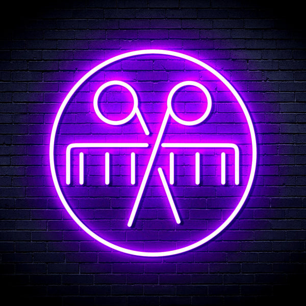 ADVPRO Scissors and Comb Ultra-Bright LED Neon Sign fnu0289 - Purple
