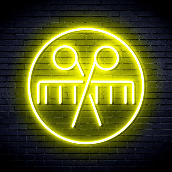 ADVPRO Scissors and Comb Ultra-Bright LED Neon Sign fnu0289 - Yellow