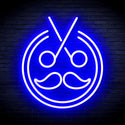 ADVPRO Scissors with Moustache Ultra-Bright LED Neon Sign fnu0290 - Blue