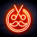 ADVPRO Scissors with Moustache Ultra-Bright LED Neon Sign fnu0290 - Orange