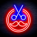 ADVPRO Scissors with Moustache Ultra-Bright LED Neon Sign fnu0290 - Red & Blue