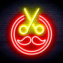 ADVPRO Scissors with Moustache Ultra-Bright LED Neon Sign fnu0290 - Red & Yellow
