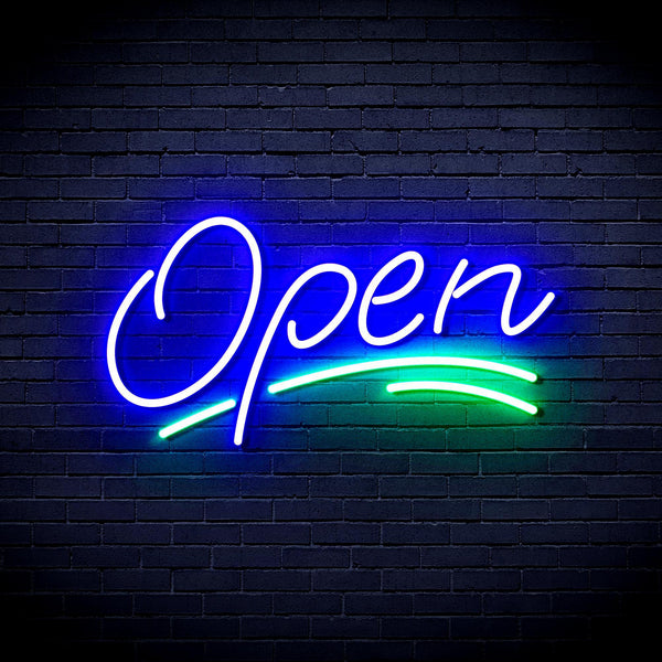 ADVPRO Open Sign Ultra-Bright LED Neon Sign fnu0291 - Green & Blue