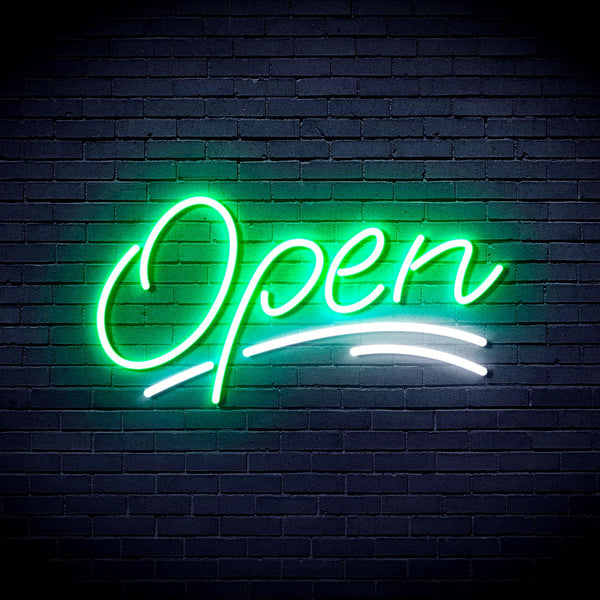 ADVPRO Open Sign Ultra-Bright LED Neon Sign fnu0291 - White & Green