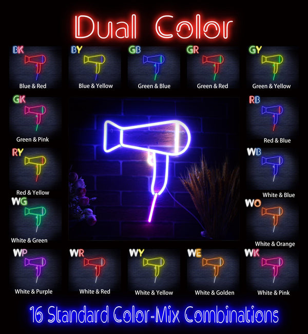 ADVPRO Hair Dryer Ultra-Bright LED Neon Sign fnu0293 - Dual-Color