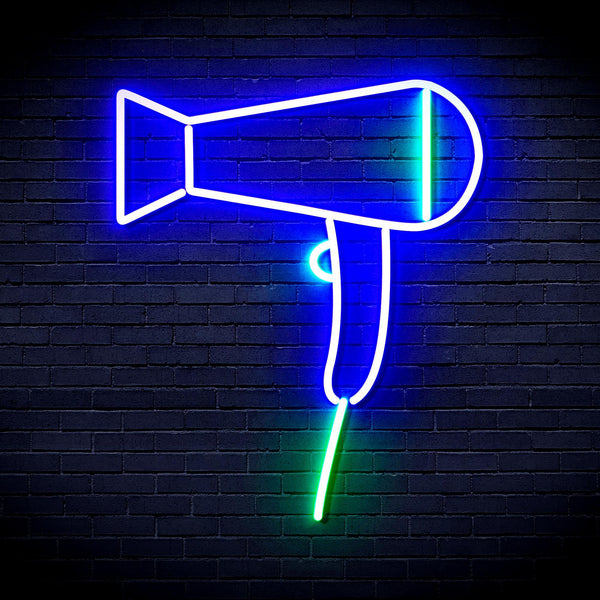ADVPRO Hair Dryer Ultra-Bright LED Neon Sign fnu0293 - Green & Blue