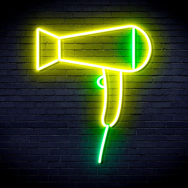 ADVPRO Hair Dryer Ultra-Bright LED Neon Sign fnu0293 - Green & Yellow