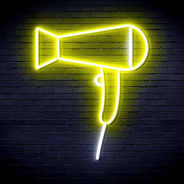 ADVPRO Hair Dryer Ultra-Bright LED Neon Sign fnu0293 - White & Yellow