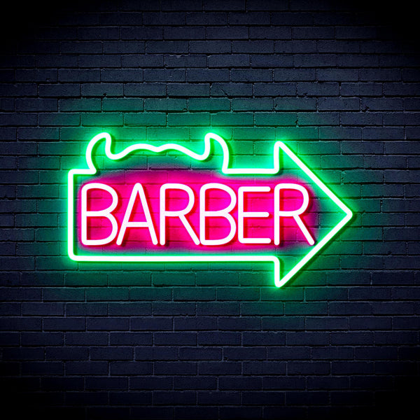 ADVPRO Barber Sign with Arrow Ultra-Bright LED Neon Sign fnu0294 - Green & Pink