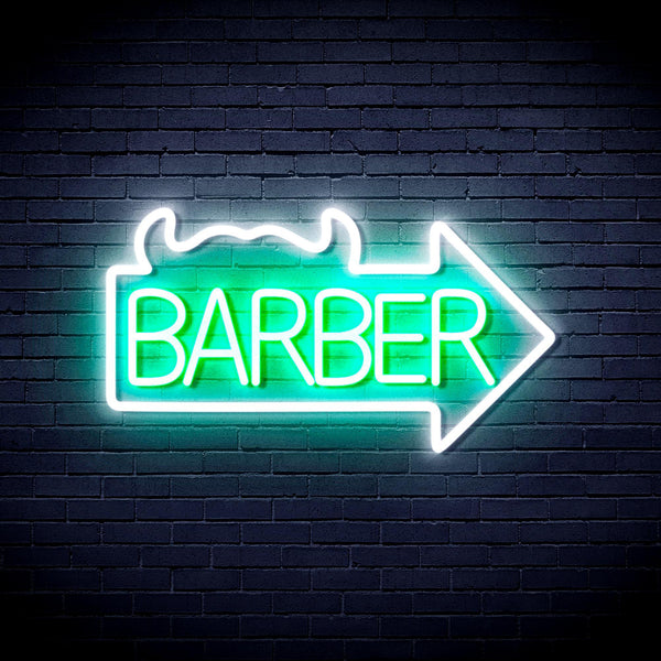 ADVPRO Barber Sign with Arrow Ultra-Bright LED Neon Sign fnu0294 - White & Green