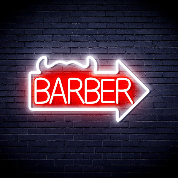 ADVPRO Barber Sign with Arrow Ultra-Bright LED Neon Sign fnu0294 - White & Red