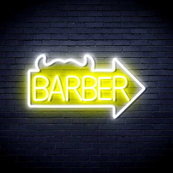 ADVPRO Barber Sign with Arrow Ultra-Bright LED Neon Sign fnu0294 - White & Yellow