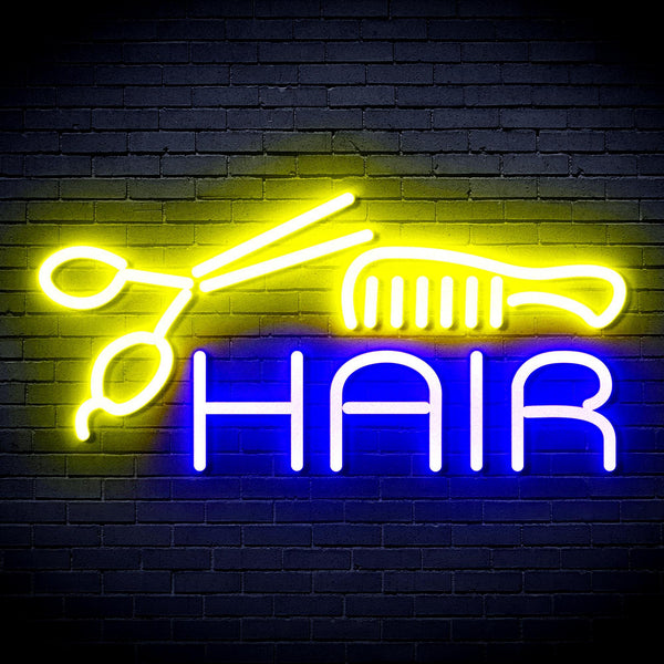 ADVPRO Hair Barber Sign Ultra-Bright LED Neon Sign fnu0295 - Blue & Yellow