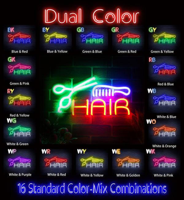 ADVPRO Hair Barber Sign Ultra-Bright LED Neon Sign fnu0295 - Dual-Color