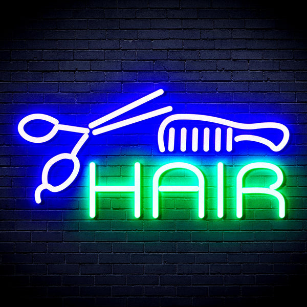 ADVPRO Hair Barber Sign Ultra-Bright LED Neon Sign fnu0295 - Green & Blue