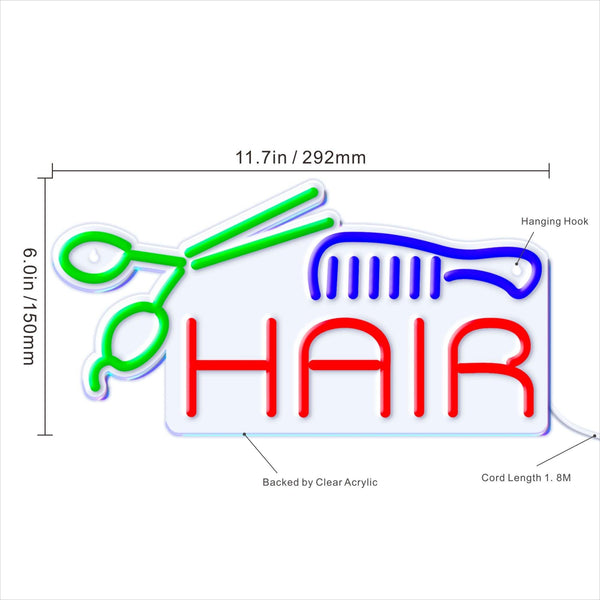 ADVPRO Hair Barber Sign Ultra-Bright LED Neon Sign fnu0295 - Size
