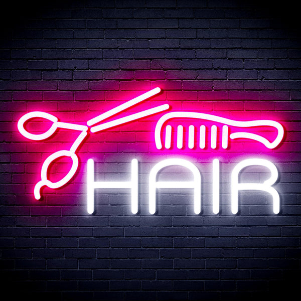 ADVPRO Hair Barber Sign Ultra-Bright LED Neon Sign fnu0295 - White & Pink
