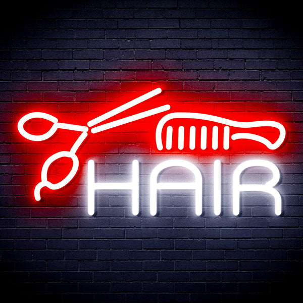 ADVPRO Hair Barber Sign Ultra-Bright LED Neon Sign fnu0295 - White & Red