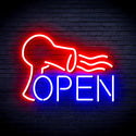 ADVPRO Barber OPEN with Hair Dryer Ultra-Bright LED Neon Sign fnu0296 - Blue & Red