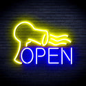 ADVPRO Barber OPEN with Hair Dryer Ultra-Bright LED Neon Sign fnu0296 - Blue & Yellow