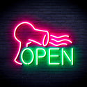 ADVPRO Barber OPEN with Hair Dryer Ultra-Bright LED Neon Sign fnu0296 - Green & Pink