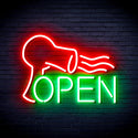 ADVPRO Barber OPEN with Hair Dryer Ultra-Bright LED Neon Sign fnu0296 - Green & Red