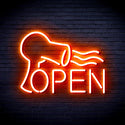 ADVPRO Barber OPEN with Hair Dryer Ultra-Bright LED Neon Sign fnu0296 - Orange