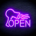 ADVPRO Barber OPEN with Hair Dryer Ultra-Bright LED Neon Sign fnu0296 - Purple