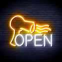 ADVPRO Barber OPEN with Hair Dryer Ultra-Bright LED Neon Sign fnu0296 - White & Golden Yellow