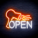 ADVPRO Barber OPEN with Hair Dryer Ultra-Bright LED Neon Sign fnu0296 - White & Orange