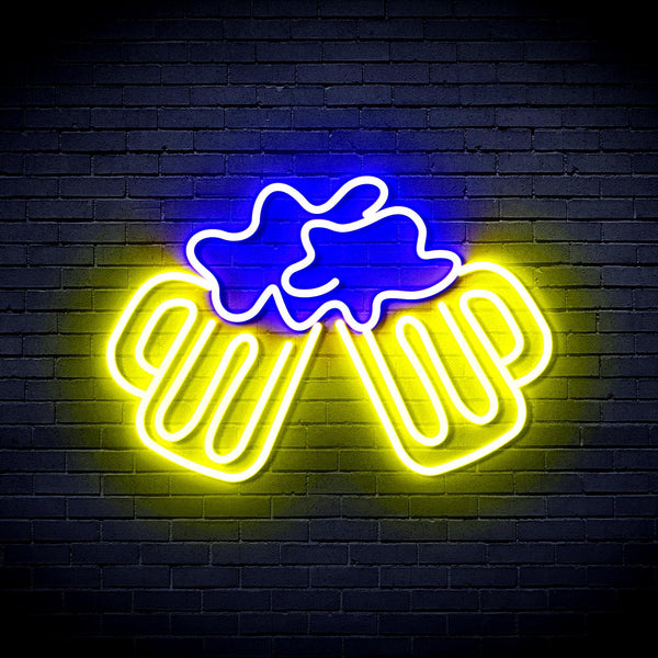 ADVPRO Beer Mugs Ultra-Bright LED Neon Sign fnu0298 - Blue & Yellow