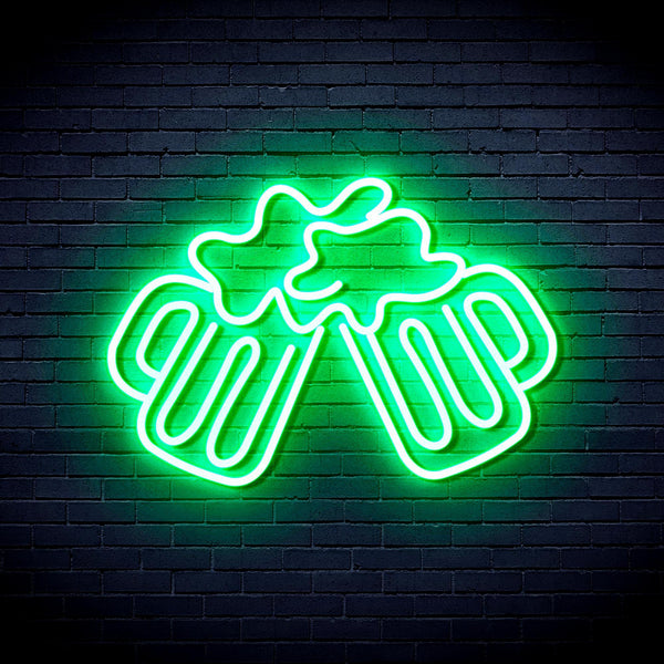 ADVPRO Beer Mugs Ultra-Bright LED Neon Sign fnu0298 - Golden Yellow