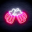 ADVPRO Beer Mugs Ultra-Bright LED Neon Sign fnu0298 - White & Pink
