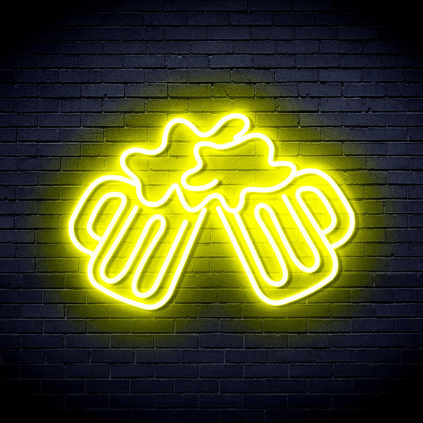 ADVPRO Beer Mugs Ultra-Bright LED Neon Sign fnu0298 - Yellow