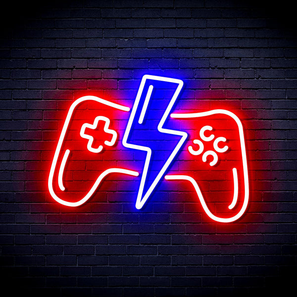 ADVPRO Gamepad Ultra-Bright LED Neon Sign fnu0299 - Red & Blue