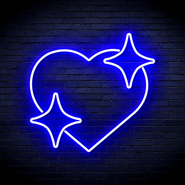 ADVPRO Heart with Stars Ultra-Bright LED Neon Sign fnu0300 - Blue