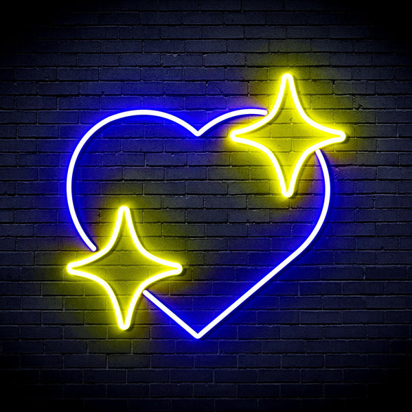 ADVPRO Heart with Stars Ultra-Bright LED Neon Sign fnu0300 - Blue & Yellow