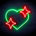 ADVPRO Heart with Stars Ultra-Bright LED Neon Sign fnu0300 - Green & Red