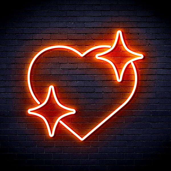 ADVPRO Heart with Stars Ultra-Bright LED Neon Sign fnu0300 - Orange