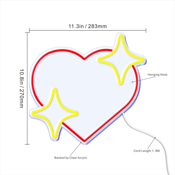 ADVPRO Heart with Stars Ultra-Bright LED Neon Sign fnu0300 - Size