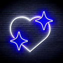 ADVPRO Heart with Stars Ultra-Bright LED Neon Sign fnu0300 - White & Blue